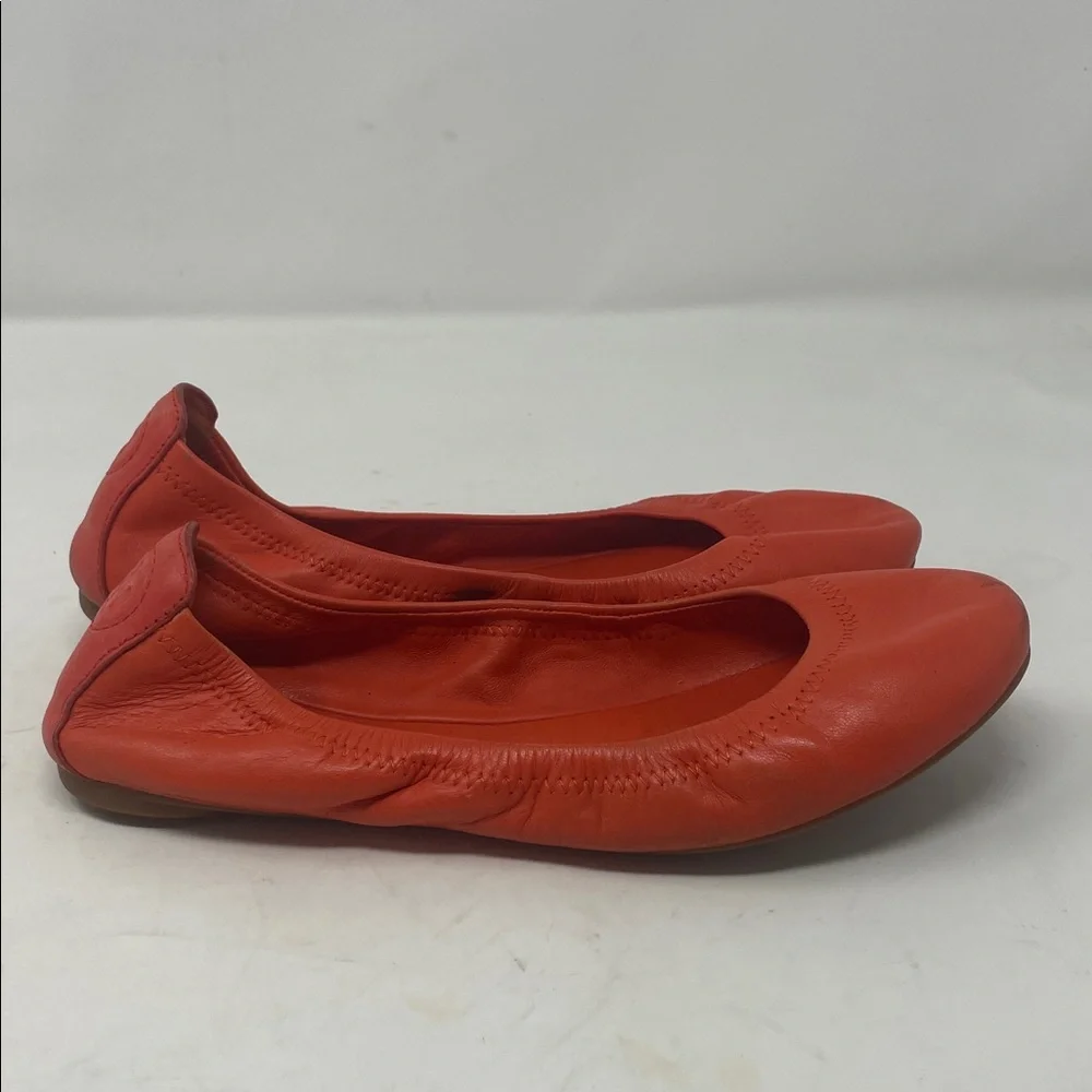 Tory Burch Orange Ballet Flat Slip-On Shoes